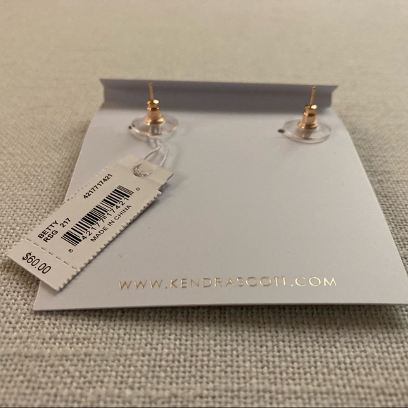 Kendra Scott Betty Stud Earrings White Ivory Mother of Pearl Rose Gold $60 NWT - Picture 12 of 14